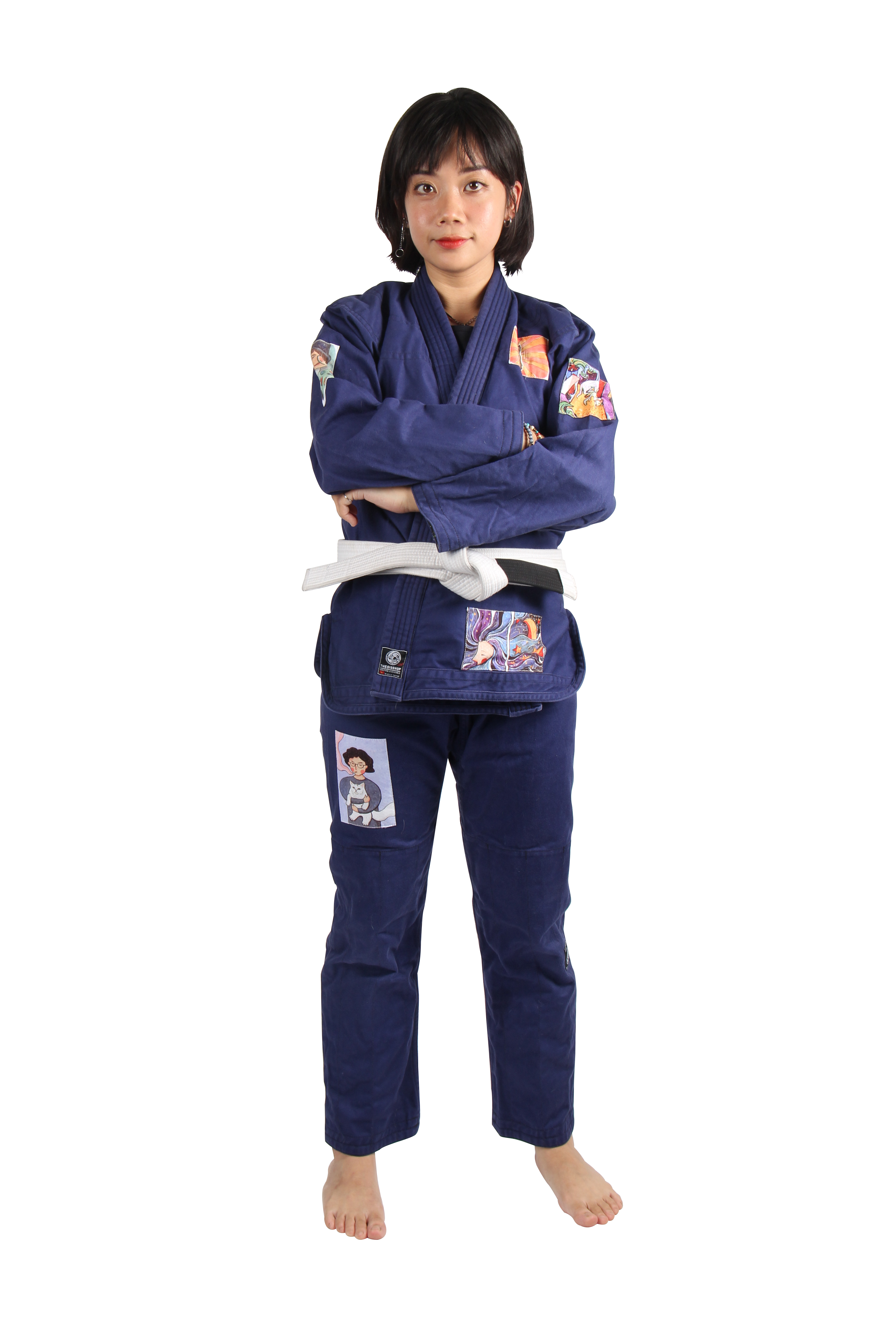 Người tập Jiu-Jitsu với những chiếc patch liên quan đến sở thích của mình