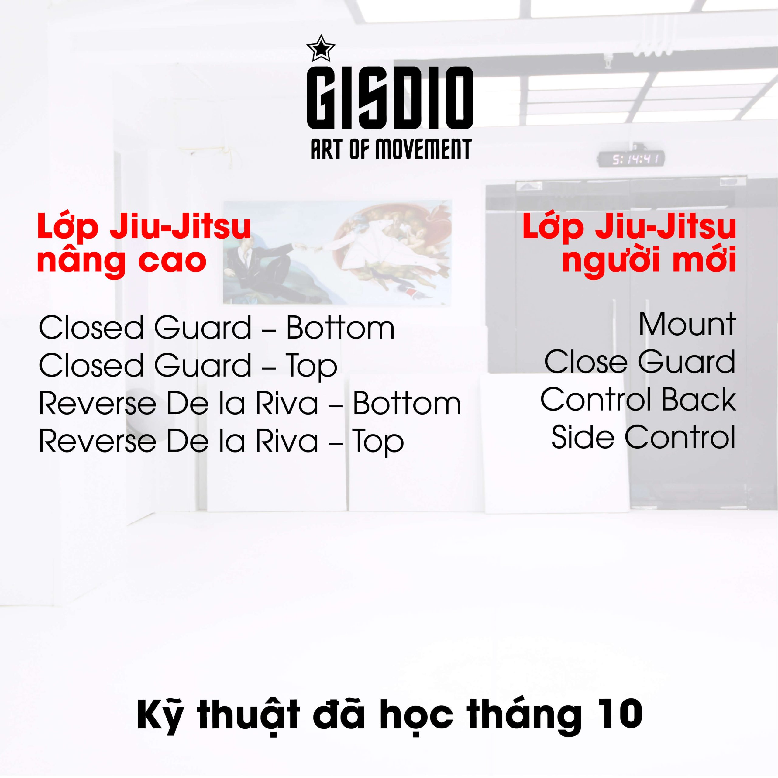 Kỹ thuật BJJ đã học trong tháng 10