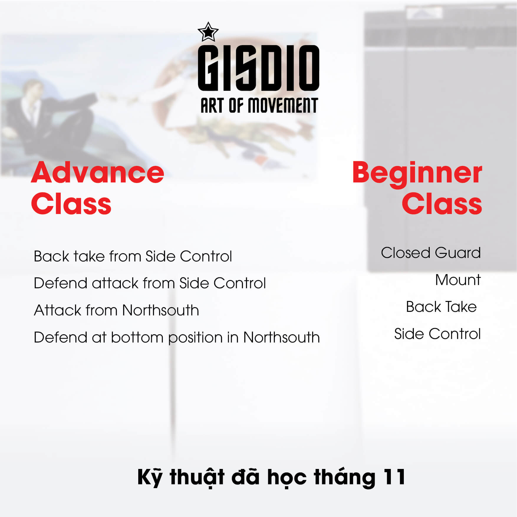 Kỹ thuật Jiu-Jitsu được hướng dẫn trong tháng 11