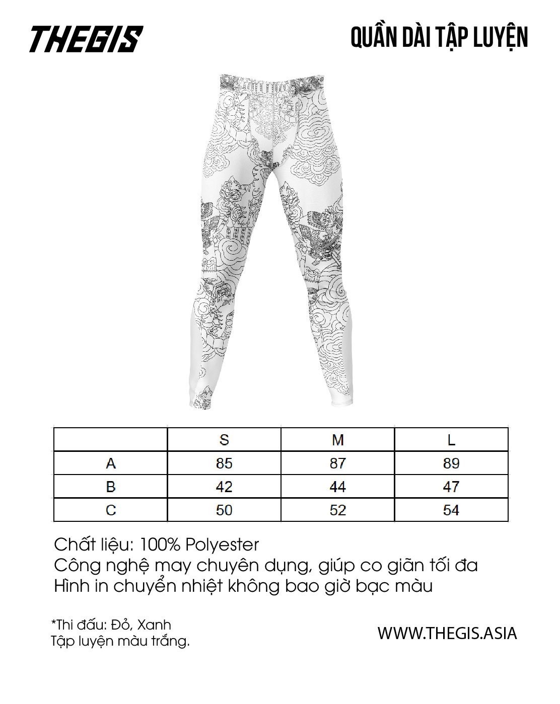 Size quần Grappling Spat TheGIS